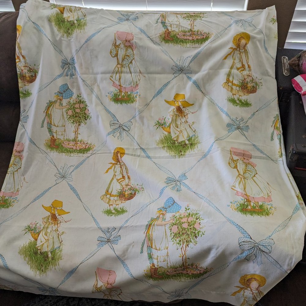 Vintage Holly Hobbie (American Greetings) full flat sheet/fabric